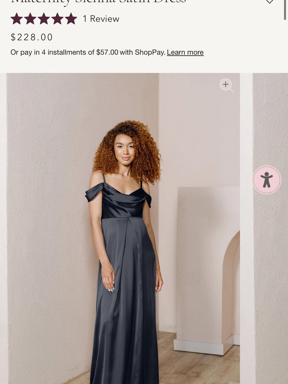 Revelry Black Off-Shoulder Satin Maxi Dress